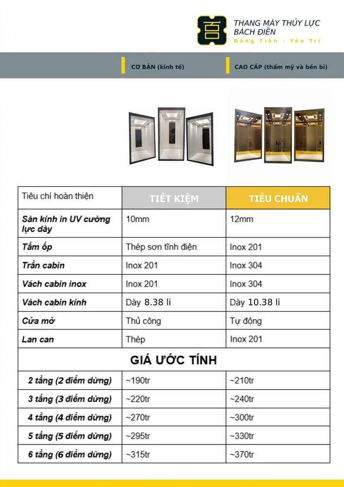 Thang máy thủy lực Bách Điền