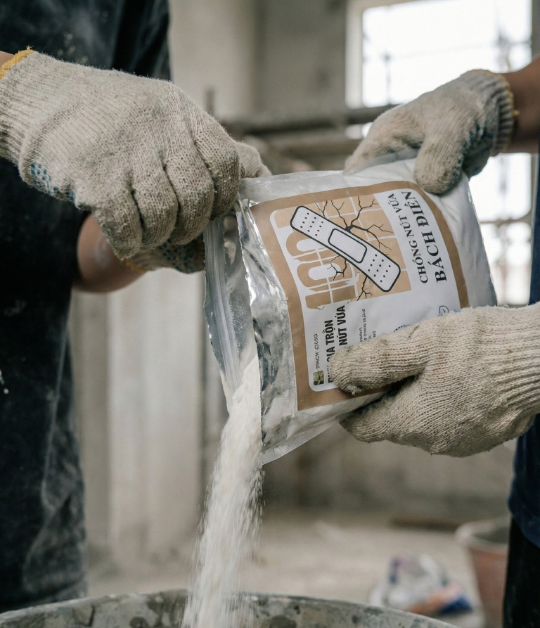 Phụ gia chống nứt vữa Bách Điền – Một giải pháp chống nứt và nâng cao độ bền vữa xây trát